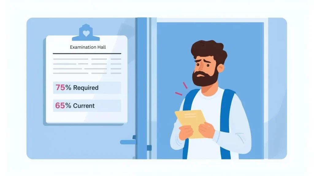 Can you sit in exams with below 75% attendance?